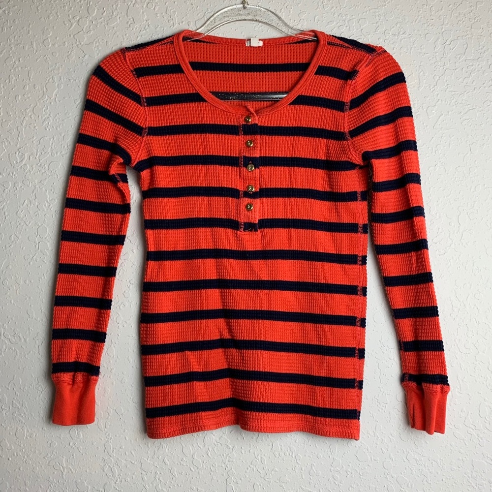 J. Crew Vintage Thermal Cotton Henley in Stripe